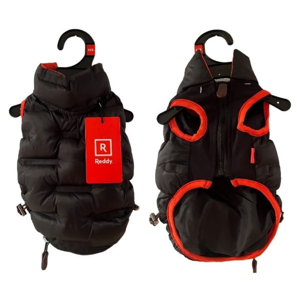 Reddy Black & Red Puffer Dog Vest